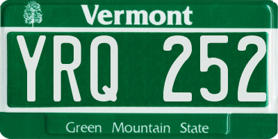 VT license plate YRQ252
