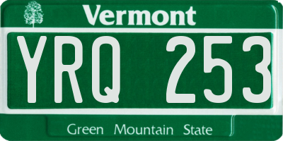 VT license plate YRQ253
