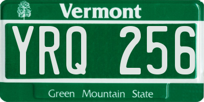 VT license plate YRQ256