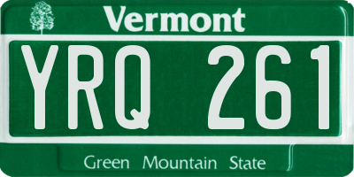 VT license plate YRQ261