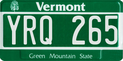 VT license plate YRQ265