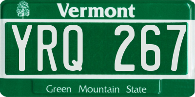 VT license plate YRQ267