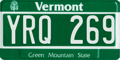 VT license plate YRQ269
