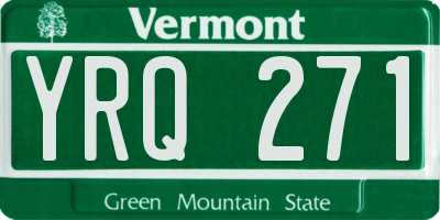 VT license plate YRQ271