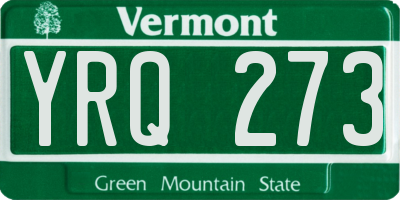 VT license plate YRQ273