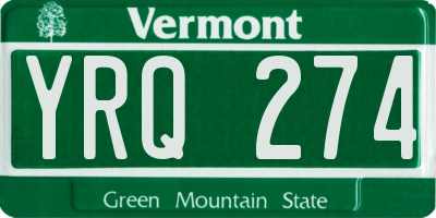 VT license plate YRQ274