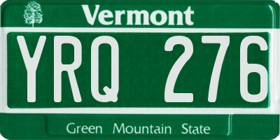 VT license plate YRQ276