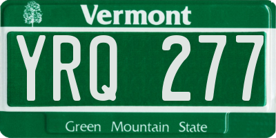 VT license plate YRQ277