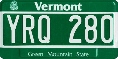 VT license plate YRQ280