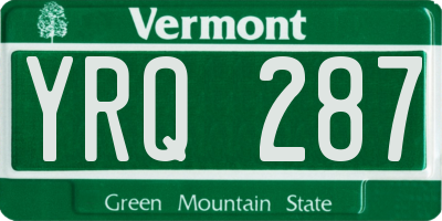 VT license plate YRQ287