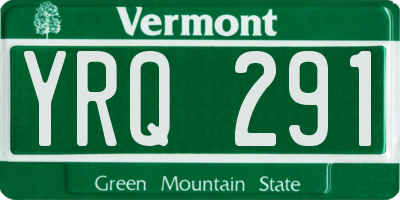 VT license plate YRQ291