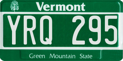 VT license plate YRQ295