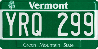 VT license plate YRQ299