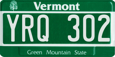 VT license plate YRQ302