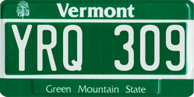 VT license plate YRQ309
