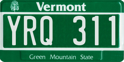 VT license plate YRQ311