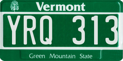 VT license plate YRQ313