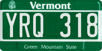 VT license plate YRQ318