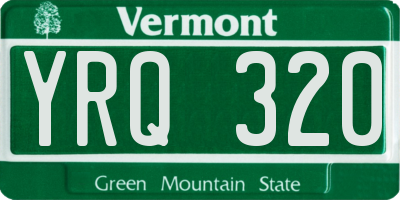 VT license plate YRQ320