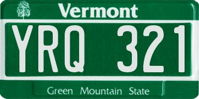 VT license plate YRQ321