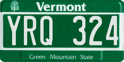 VT license plate YRQ324