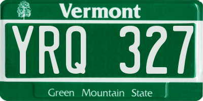 VT license plate YRQ327