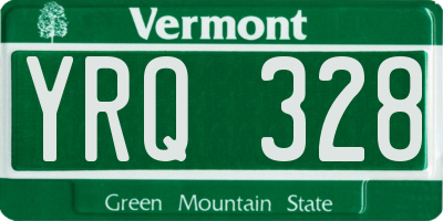 VT license plate YRQ328