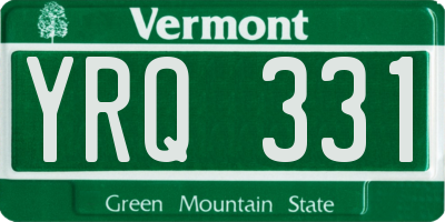 VT license plate YRQ331
