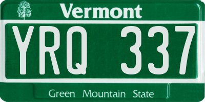 VT license plate YRQ337