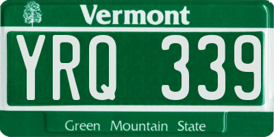 VT license plate YRQ339