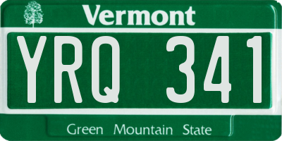 VT license plate YRQ341