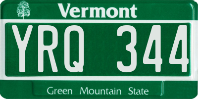 VT license plate YRQ344