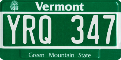 VT license plate YRQ347