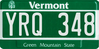 VT license plate YRQ348