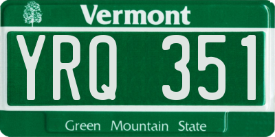 VT license plate YRQ351