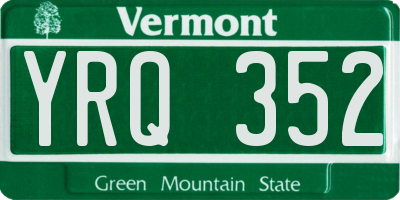 VT license plate YRQ352