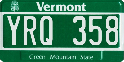 VT license plate YRQ358