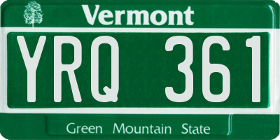 VT license plate YRQ361