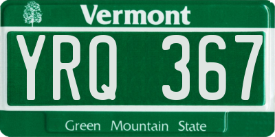 VT license plate YRQ367