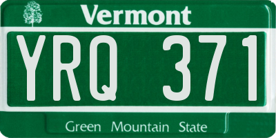 VT license plate YRQ371