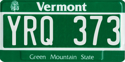 VT license plate YRQ373