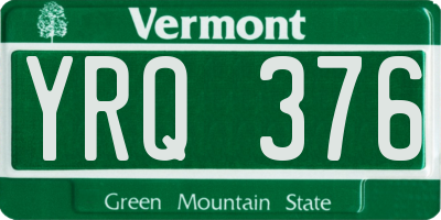 VT license plate YRQ376