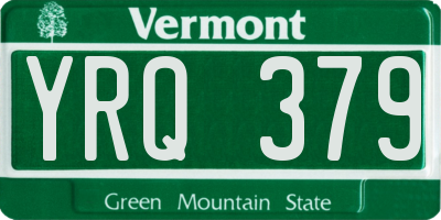 VT license plate YRQ379