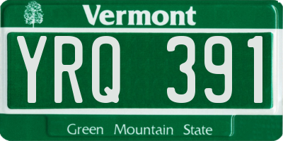 VT license plate YRQ391