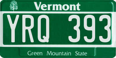 VT license plate YRQ393