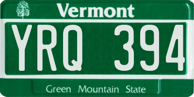 VT license plate YRQ394