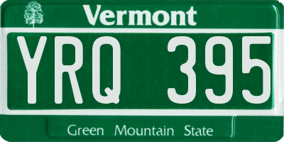 VT license plate YRQ395