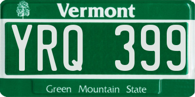 VT license plate YRQ399