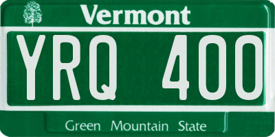 VT license plate YRQ400