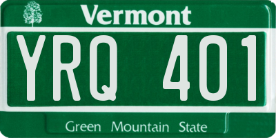 VT license plate YRQ401